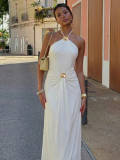 Women Spring Summer Sexy Cut-Out Lace-Up Dress