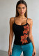 Women Sexy Sequin Flower Camisole Tank Top