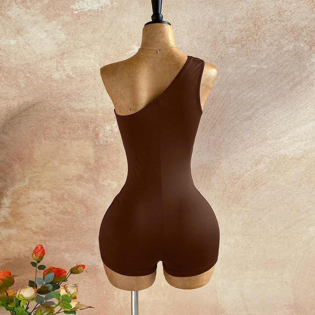 One-Shoulder Slim Waist Jumpsuit for Party Wear
