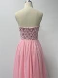 Spring Summer Women Strapless Layered Mesh Irregular Party Mini Dress