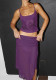 Women Summer Beaded Tank Top and Skirt Two Piece Set