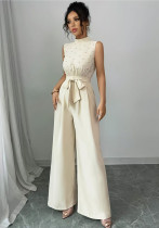 Women Summer Top and Wide Leg Pants Two Piece Set
