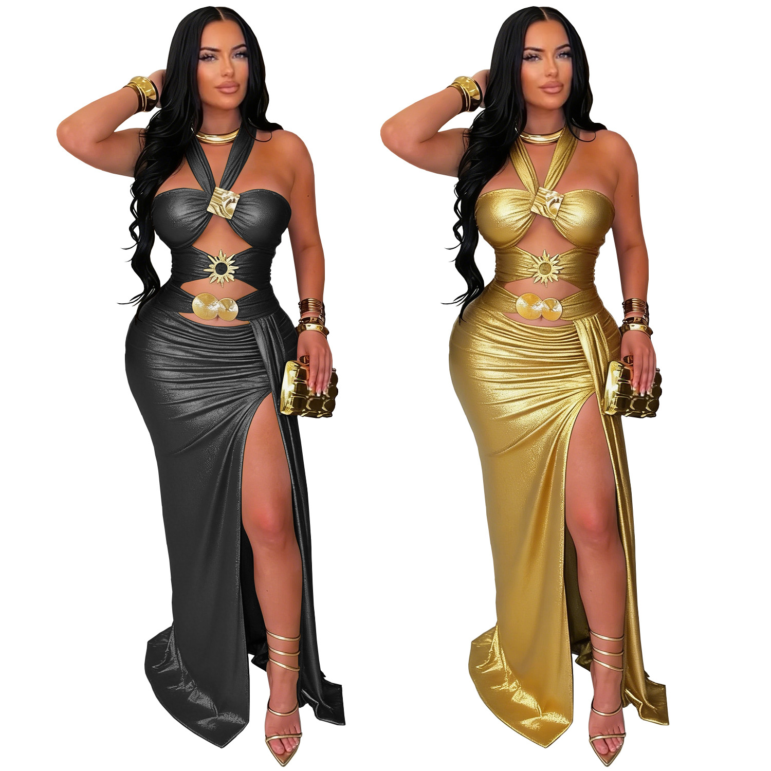Tie Backless Bodycon Dress for Evening Parties