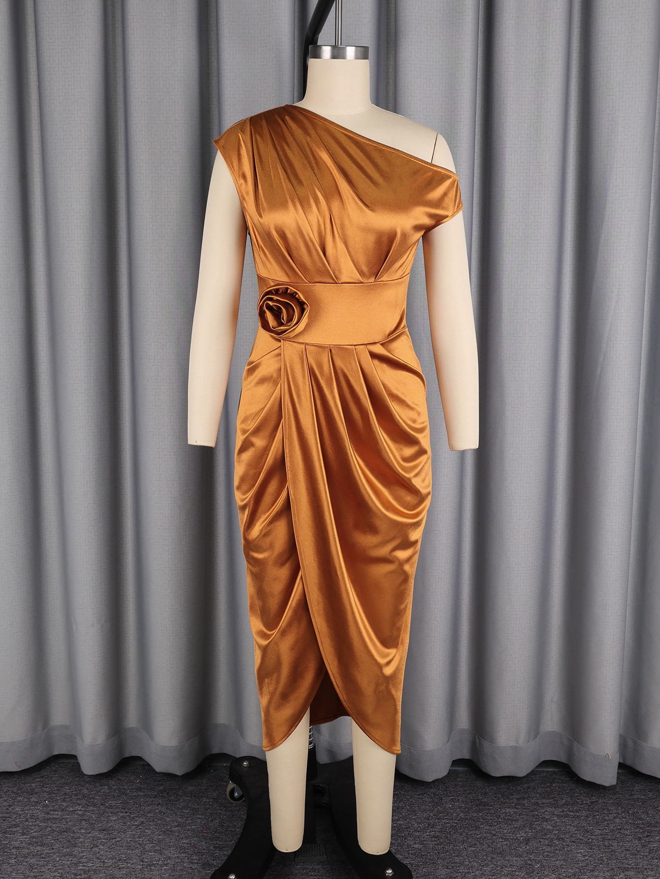 One-Shoulder Split Bodycon Dress for Elegant Evening Events