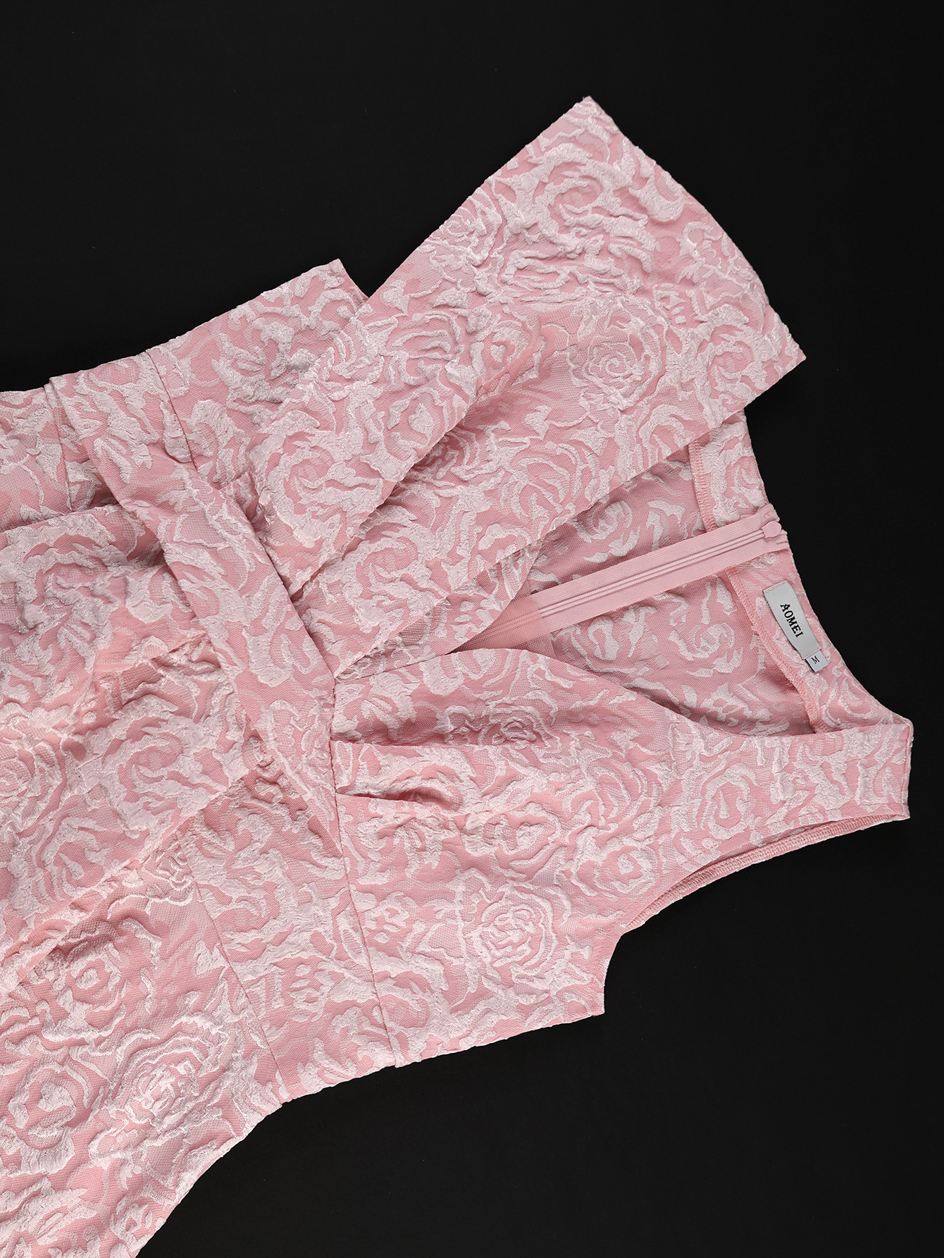 Pink V-Neck Dress for Formal Elegant Parties