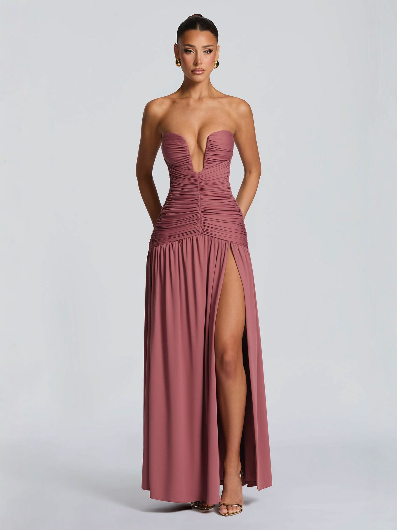 Strapless Split Ruffled Skirt for Spring & Summer
