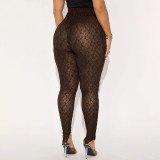Women Sexy See-Through Lace Footed Pants