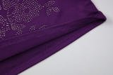 Women Summer Beaded Tank Top and Skirt Two Piece Set