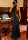 Women Spring Halter Neck Backless Mesh Patchwork Sexy See-Through Bodycon Dress