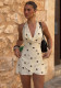 Women Summer French V Neck Polka Dot Strap Dress
