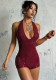 Women Sexy Lace-Up Bodysuit