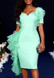 Women Ruffled Elegant Bodycon Dress