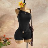 Women Sexy One Shoulder Slim Waist Party Jumpsuit