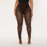 Women Sexy See-Through Lace Footed Pants