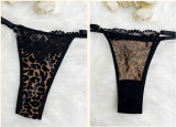 Women Sexy Leopard Print Lace Underwire Bra Lingerie Two Piece Set