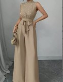 Women Summer Top and Wide Leg Pants Two Piece Set