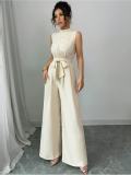 Women Summer Top and Wide Leg Pants Two Piece Set