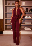 Women Sexy Hooded Backless Jumpsuit