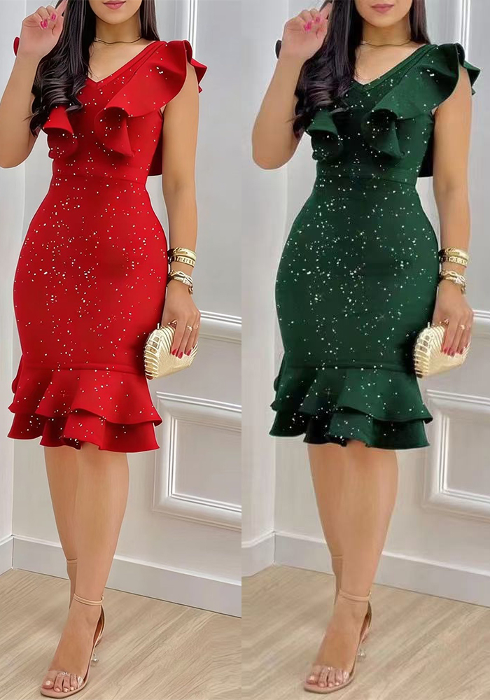 Ruffled Dress for Formal Occasions & Events