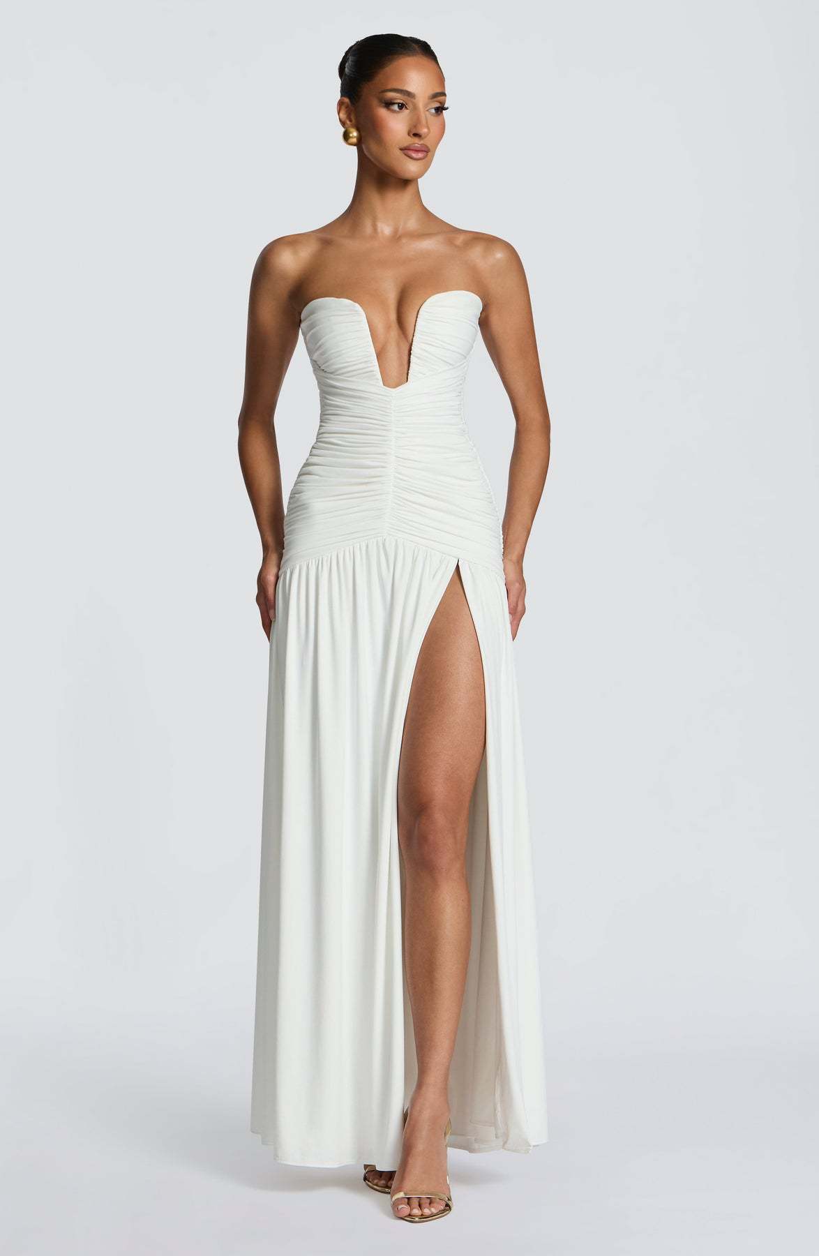 Strapless Split Ruffled Skirt for Spring & Summer