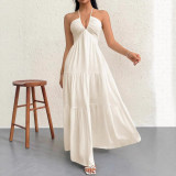 Women Beach Holidays Backless V Neck Dress