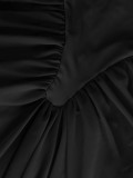 Women Elegant Pleated Bodycon Long Evening Dress