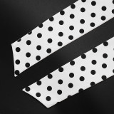 Women Sexy V Neck Cowl Neck Polka Dot Backless Tie Top