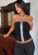 Women Halter Neck Sequin Sexy Ruffled Bandeau Camisole Top