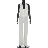 Women Sexy Hooded Backless Jumpsuit