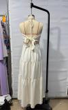 Women Beach Holidays Backless V Neck Dress