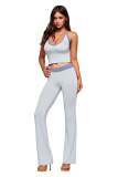 Women Spring Summer Spaghetti Strap Letter Print Top and Shorts Two Piece Set