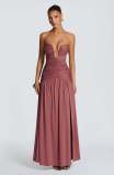 Women Spring Summer Sexy Strapless Split Ruffled Skirt