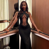 Women Spring Cross Lace-Up Sexy Backless Bodycon Dress