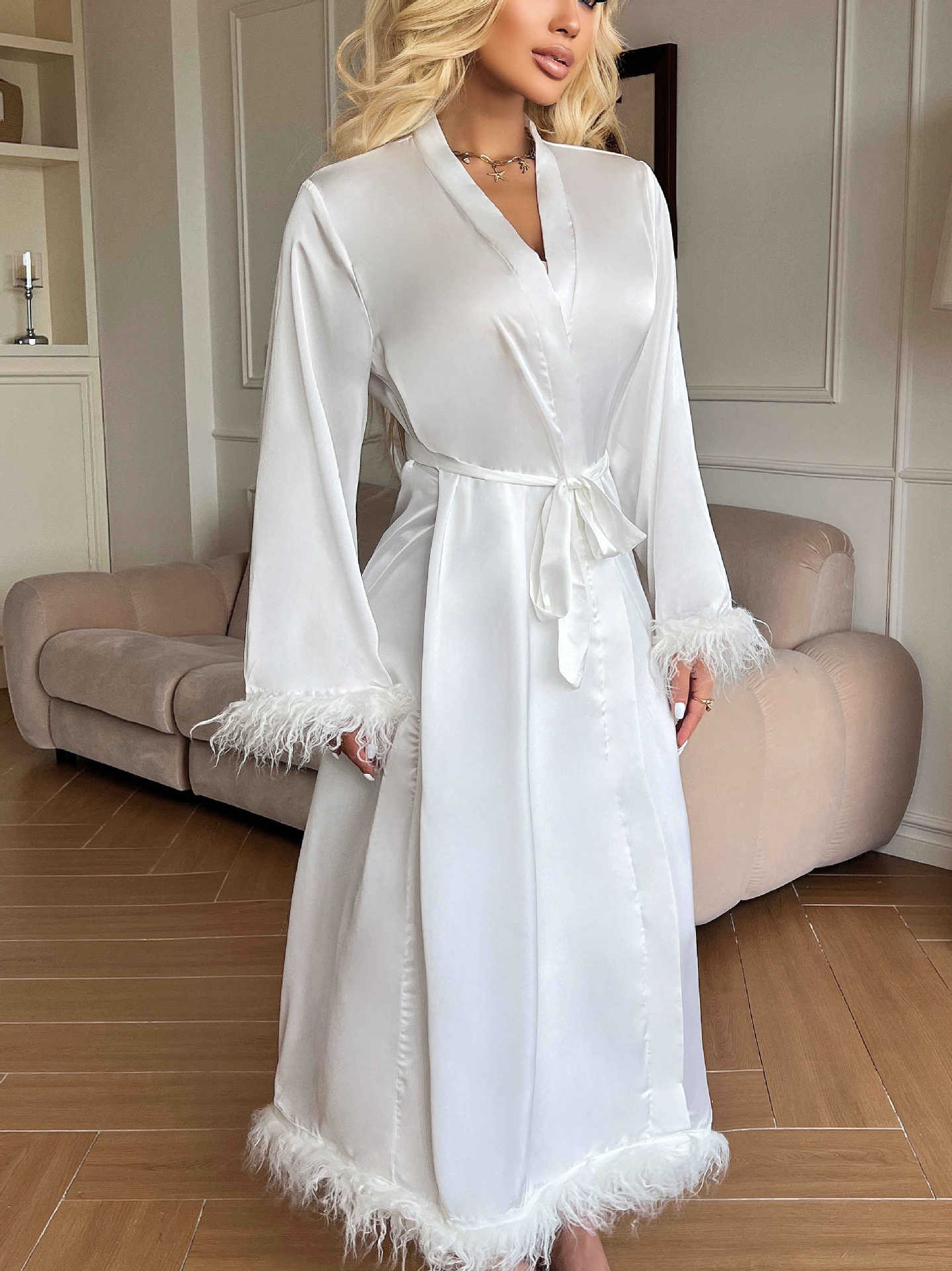 Luxury Satin Night Robe for Intimate Sleepwear