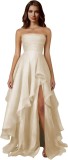 Strapless Evening Gown Summer Multi-Layered Pleated Dress（Processing time need 3-6 days）