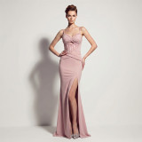Sexy Lace-Up Halter Evening Gown Formal Party Chic Long Dress
