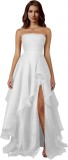 Strapless Evening Gown Summer Multi-Layered Pleated Dress（Processing time need 3-6 days）
