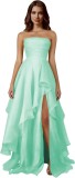Strapless Evening Gown Summer Multi-Layered Pleated Dress（Processing time need 3-6 days）