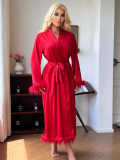 Long Luxury Satin Night Robe for Women