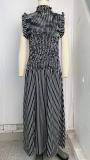 Women Stripe Sleeveless Beach Holidays Maxi Dress