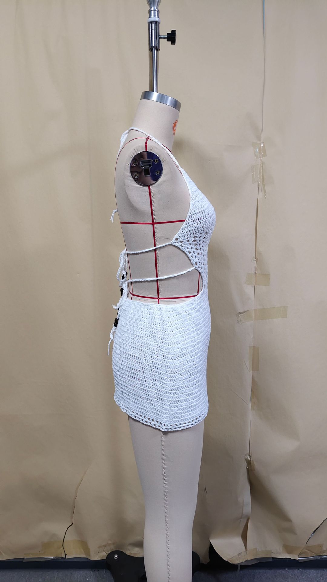 Knitted Cut-Out Bikini Cover-Up Skirt for Beach Holidays
