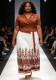 Plus Size Women African Print Turndown Collar Elegant Lace Up Ruched Maxi Dress