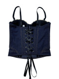 Women's Low Back Fitted Underwire Tank Top Outdoor Wear Sexy Lace Bra