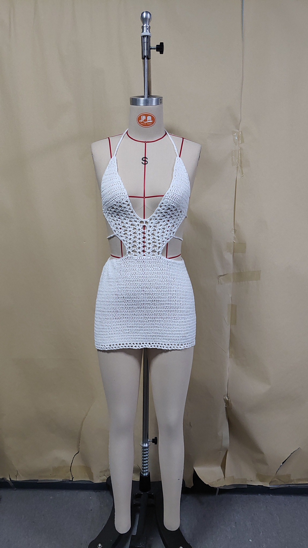 Knitted Cut-Out Bikini Cover-Up Skirt for Beach Holidays