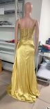 Women High-Waist Split Strap Boned Slim-Fit Evening Gown（Processing time need 3-6 days）