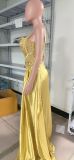Women High-Waist Split Strap Boned Slim-Fit Evening Gown（Processing time need 3-6 days）