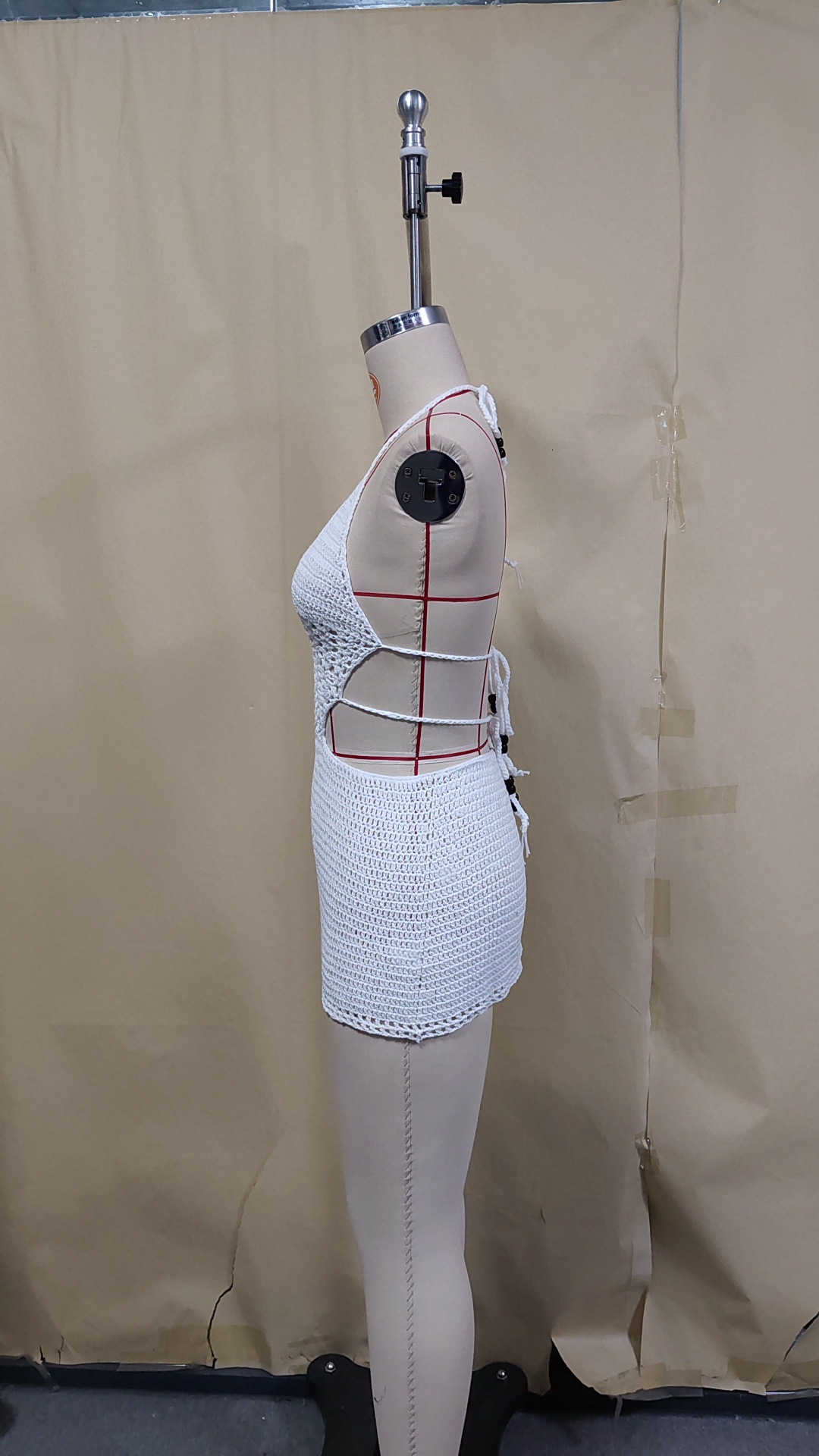 Knitted Cut-Out Bikini Cover-Up Skirt for Beach Holidays