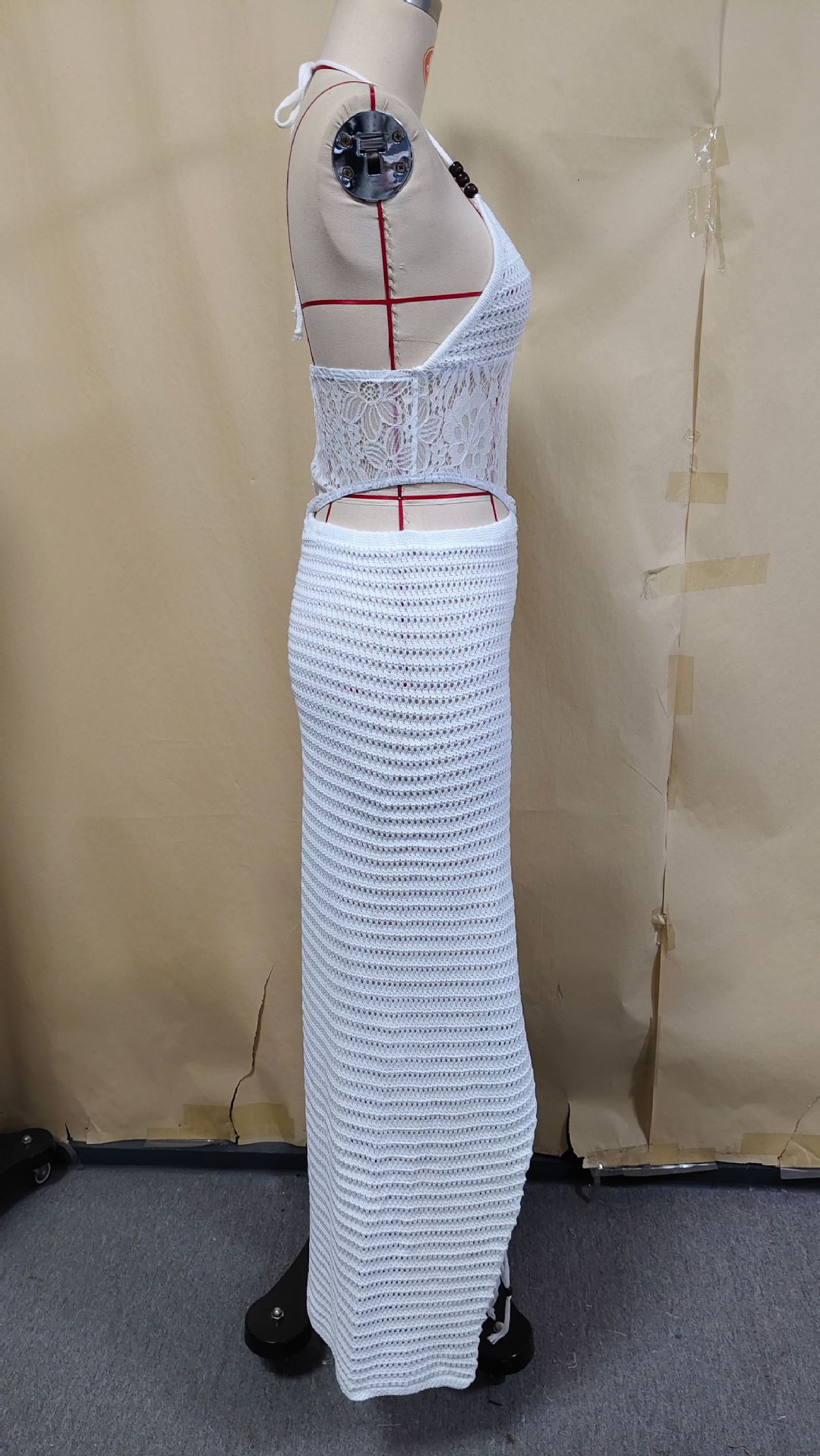 Knitted Cut-Out Bikini Cover-Up Skirt for Summer Beachwear
