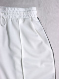 Women's Color-Block Stand Collar Zip Wide-Leg Pants Casual Two-Piece Set