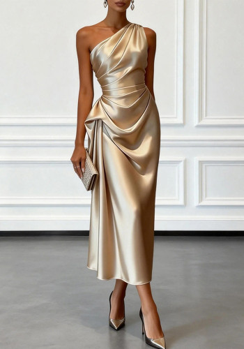 Women Ruched Sleeveless Formal Party Dress